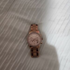 Michael Kors Rose Gold Chronograph Watch Like New Only Worn Once